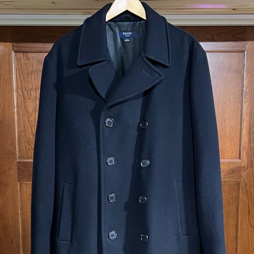 Brooks Brothers Wool Pea Coat - Men’s Large - Navy Blue